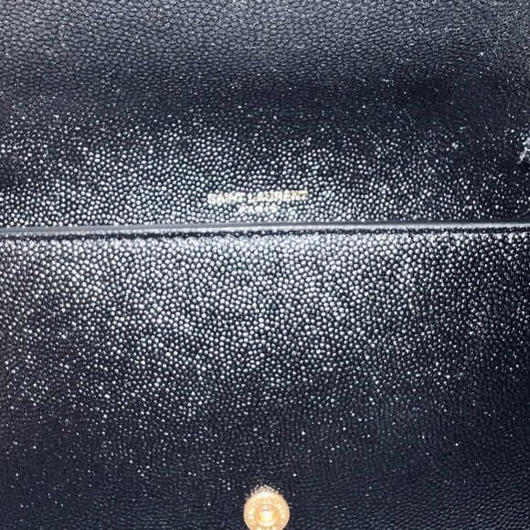 NIB YSL Uptown Pebbled Calfskin Leather Wallet on a Chain - Picture 10 of 14